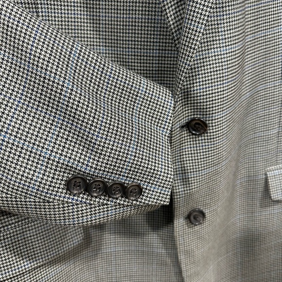 Lauren Ralph Lauren Other - Lauren Ralph Lauren Silk Blazer Jacket Mens 44L Houndstooth Windowpane Gray